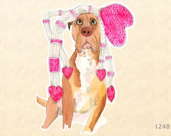 The Things We Do for Love Valentines Sticker Valentines Day Dog Sticker Scrapbook Stickers Watercolor Art Sticker