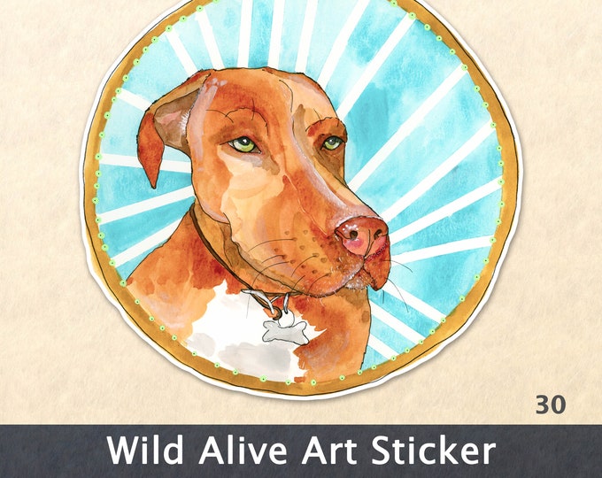 Labrador Dog Sticker Lab Pitt Mix Cute Dog Sticker Watercolor Art Laptop Macbook Water Bottle Sticker Scrapbooking iPhone Sticker