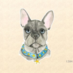 Französischer Stier Hund Aufkleber Spielzeug Bulldogge Aquarell Kunst Aufkleber Niedliches Hunde Phone Journal Tagebuch Laptop Sticker Wasserflasche Aufkleber