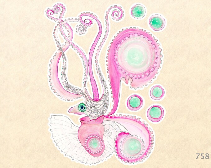 Octopus Sticker Argonauta Argo Sea Life Sticker Biology Illustration Animal Sticker Wildlife Sticker Water Bottle Sticker Scrapbook Sticker