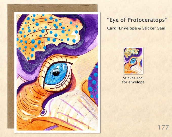 Dinosaur Eye Note Card, Dino Cards, Dinosaur Cards, Blank Note Card, Art Cards, Greeting Cards
