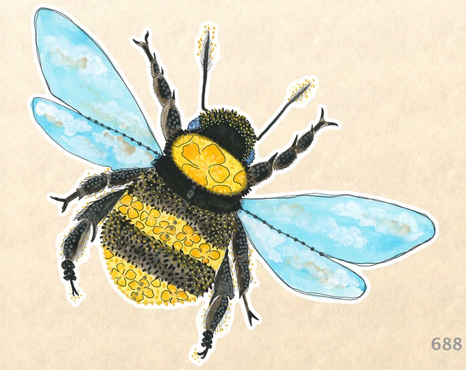 Bumble Bee Stickers, Garden Stickers, Insect Stickers, Decorative Stickers, Water Bottle Stickers, Scrapbooking Stickers, Macbook Decal