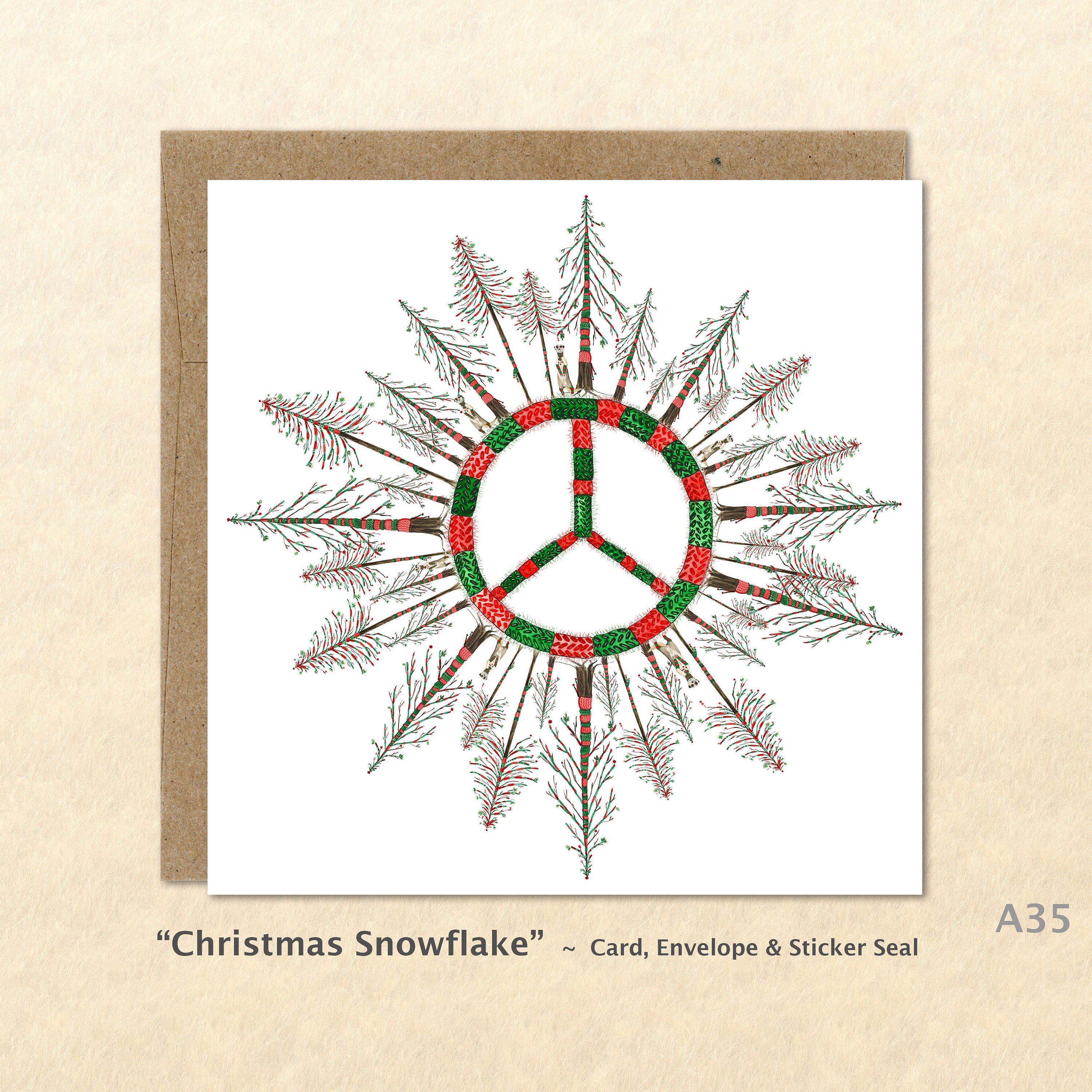 Peace Sign Christmas Cards 