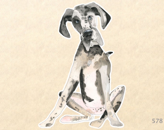 Dog Stickers, Great Dane Sticker, Cute Animal Stickers, Fun Animal Stickers,  Water Bottle Sticker, Scrapbook Stickers, Macbook Decal