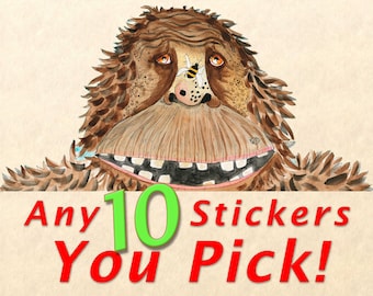 Sticker Pack - Choose Any 10 Stickers, Fun Stickers, Cute Stickers, Wildlife Stickers, You Pick