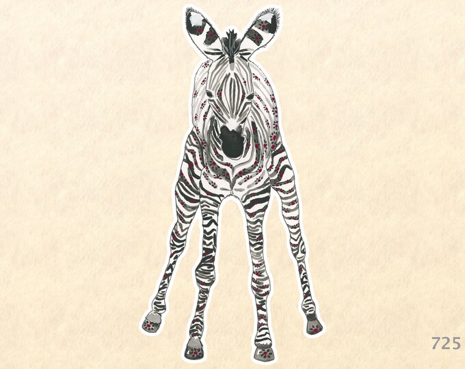 Baby Zebra Sticker Cute Baby Animals Cute Animal Sticker Wildlife Sticker African Animal Sticker Watercolor Laptop Water Bottle Scrapbooking