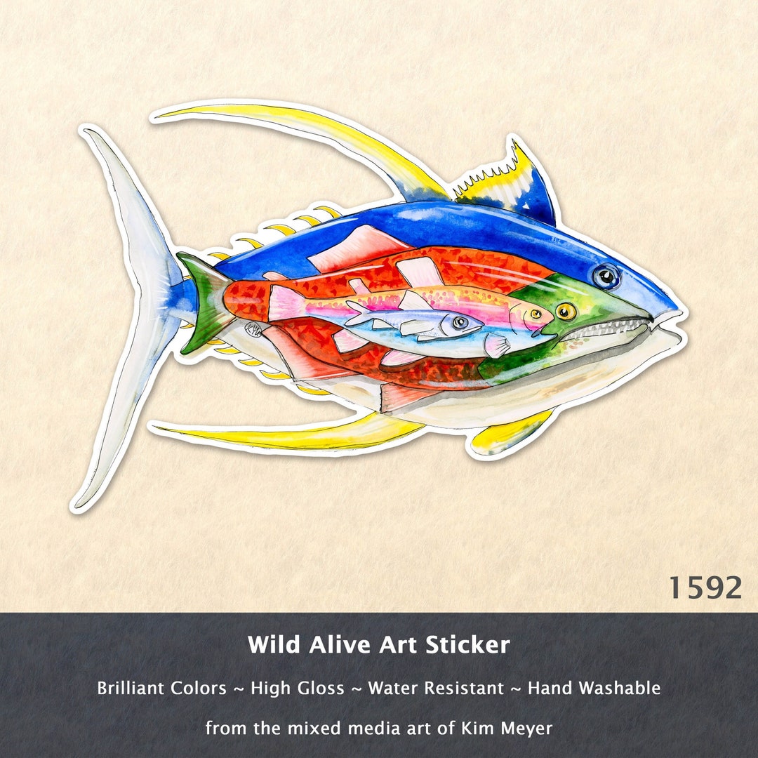 Fish Pot Sticker Nested Fish Sticker Colorful Fish Sticker Tropical Fish Sticker Water ...