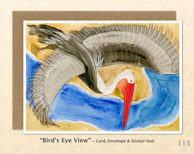 Pelican Bird Note Card, Bird Cards, Pelican Cards, Sea Bird Cards, Blank Note Card, Art Cards, Greeting Cards