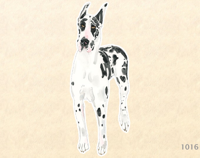 Great Dane Sticker Dog Sticker Watercolor Art Water Bottle Sticker Scrapbook Sticker Macbook Pro  iPhone Decal