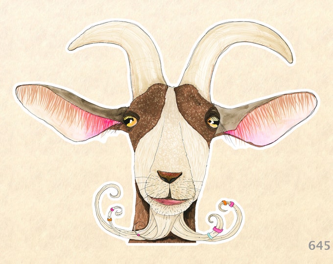 Goat Sticker Fun Animal Sticker Farm Animal Sticker Laptop Sticker Water Bottle Sticker Scrapbooking Sticker Macbook Decal