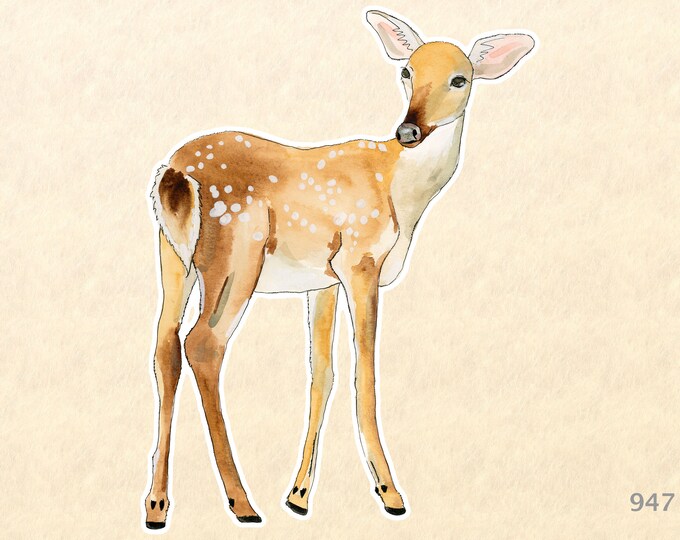 Fawn Sticker Deer Sticker Forest Animals Baby Animals Macbook Pro Touchpad Sticker Scrapbook Sticker Laptop Computer Sticker Shiny Sticker