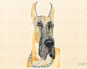 Great Dane Sticker Dog Sticker German Mastiff Water Bottle Sticker Scrapbook Sticker Macbook Decal