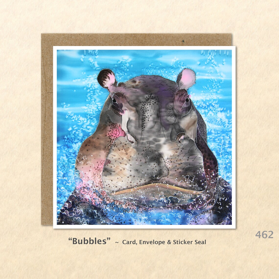 Hippo Note Card Hippo Cards Hippopotamus Cards African Animal Etsy