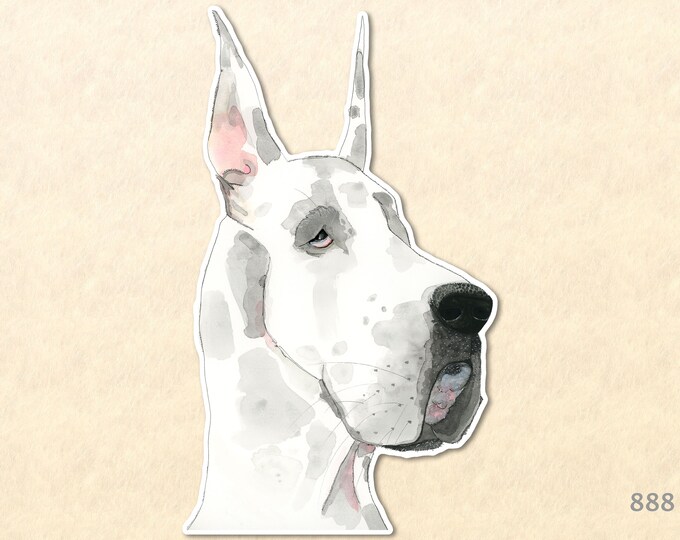 Dog Stickers, Great Dane Sticker, Cute Animal Stickers, Fun Animal Stickers,  Water Bottle Sticker, Scrapbook Stickers, Macbook Decal