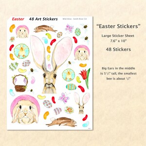 Osterhasen Sticker Sheet 48 Aufkleber Ostern Aquarell Kunst Sticker Hase Aufkleber Hase Aufkleber Niedliche Tier Sticker