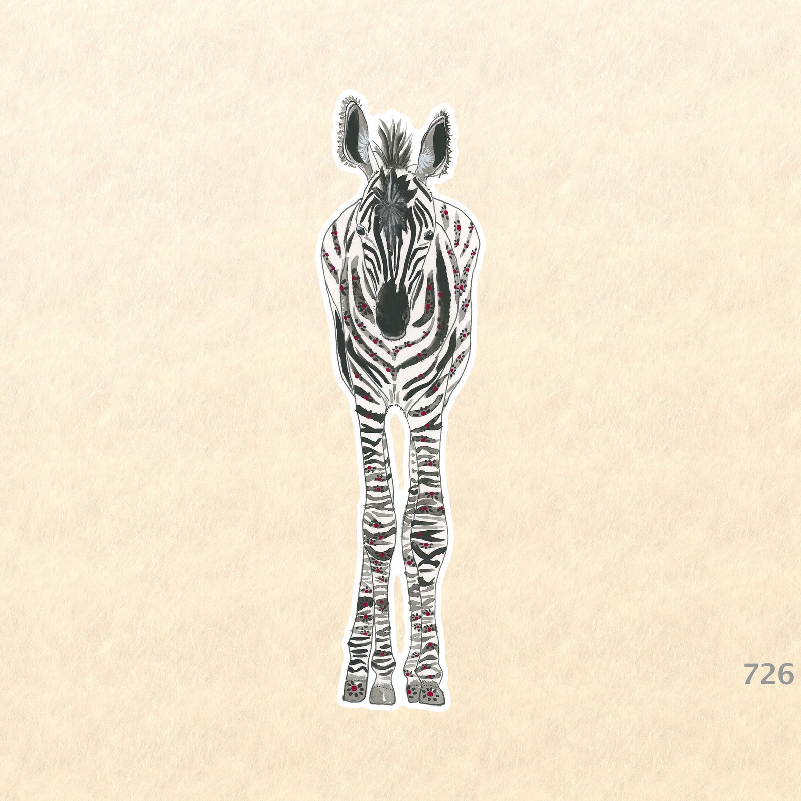 Baby Zebra Sticker Cute Animal Sticker Cute Zebra Sticker Etsy