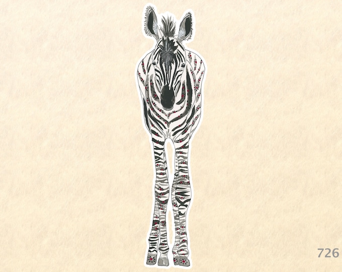 Baby Zebra Sticker Cute Animal Sticker Watercolor Art Sticker Wildlife Sticker African Animal Sticker Laptop Water Bottle Scrapbooking