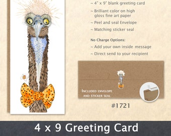 Halloween Whatsit Bird Greeting Card Customizable Blank Note Card Watercolor Art Greeting Card