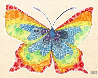 Rainbow Butterfly Stickers, Garden Stickers, Decorative Stickers, Water Bottle Stickers, Scrapbooking Stickers, Macbook Decal