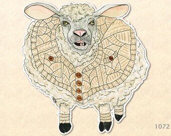 Sheep Wearing a Wool Sweater Sticker Water Bottle Sticker Shiny Sticker Scrapbooking Sticker Macbook Pro Touchpad Decal