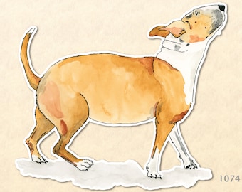 Bull Terrier Sticker Dog Sticker Watercolor Art Sticker Laptop Water Bottle Sticker Scrapbooking Sticker Macbook Decal