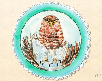 Burrowing Owl Sticker Bird Sticker Nesting Sticker Wildlife Sticker Wild Bird Sticker Water Bottle Sticker Scrapbook Sticker Macbook Decal