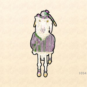 Angora Ziege Trägt einen Wollpullover, Socken und Hut Sticker Wasserflasche Aufkleber Glänzende Sticker Scrapbooking Sticker Macbook Pro Touchpad Decal