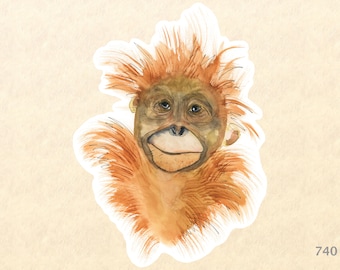 Baby Orangutan Sticker Cute Animal Sticker African Animal Sticker Animal Baby Sticker Wildlife Sticker Scrapbook Sticker