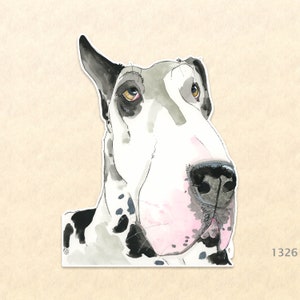 Duitse Dog Sticker Hond Sticker Dierlijke Sticker Waterfles Sticker Scrapbook Sticker Macbook Decal Aquarel Art