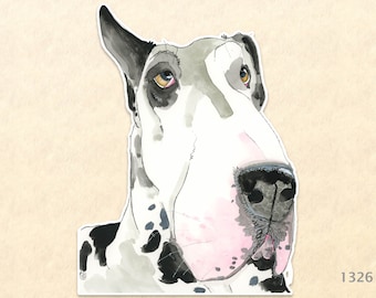 Great Dane Sticker Dog  Sticker Animal Sticker Water Bottle Sticker Scrapbook Sticker Macbook Decal Watercolor Art