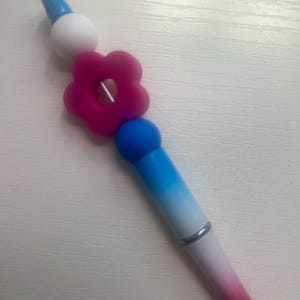 Pink, Blue, and Flowers Pen