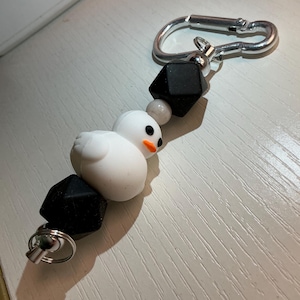 Black and White Duck Keychain