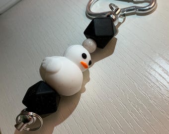 Black and White Duck Keychain