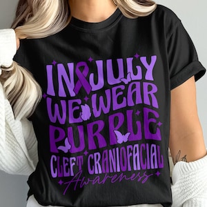 Cleft Craniofacial Awareness Svg Png, In July We Wear Purple Svg, Purple Ribbon Svg, Cleft Palate Support Cricut Sublimation