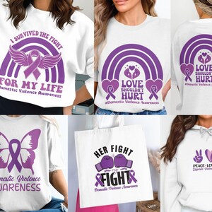 Domestic Violence Awareness Purple Ribbon SVG PNG Bundle (digital ...