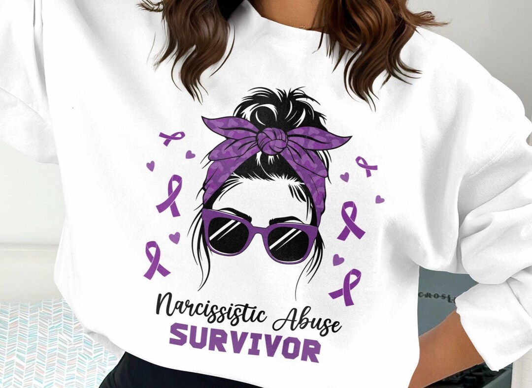 Narcissistic Abuse Survivor Messy Bun Svg, Narcissistic Abuse Awareness ...