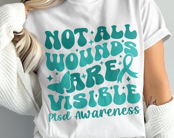 PTSD Awareness Svg Png: Teal Ribbon Design (Digital Download)