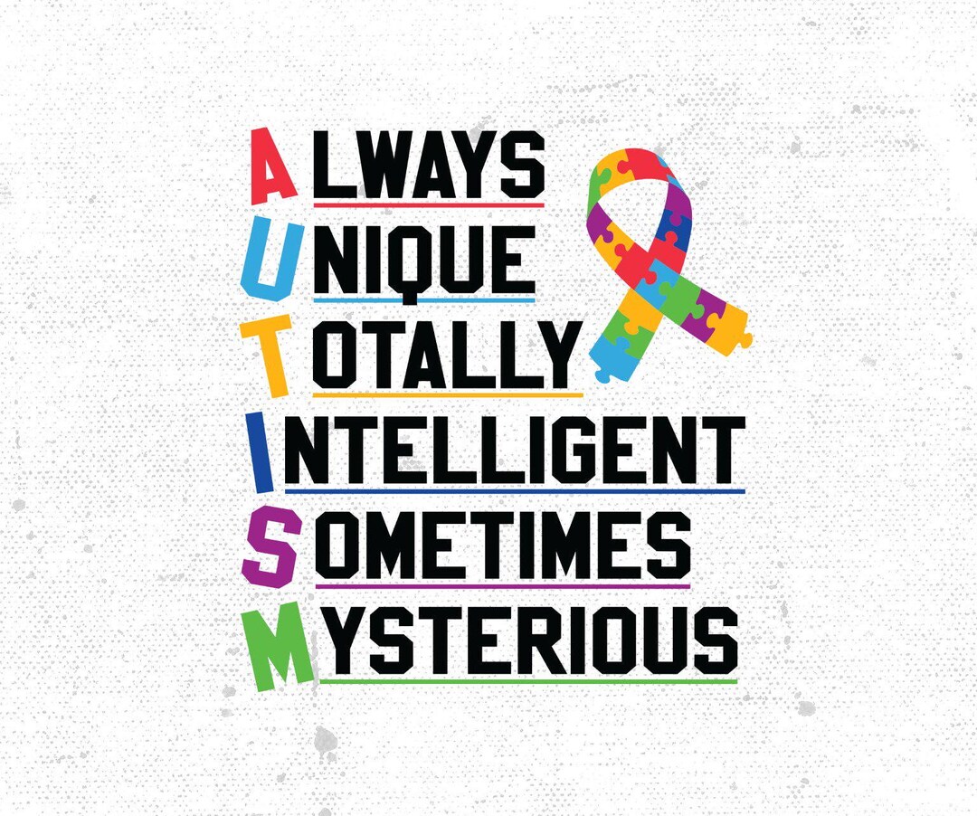 Not Very Smart Ribbon Autism Awareness Svg Png, Always Unique Totally Intelligent Sometimes ...