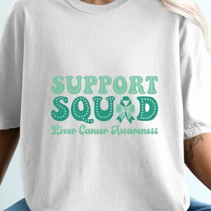 Support Squad Svg, Liver Cancer Awareness Svg Png, Emerald Green Ribbon Svg Cricut Sublimation Design