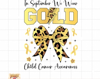 Childhood Cancer Awareness PNG: Gold Ribbon Design (Digital Download, PDF File Included)