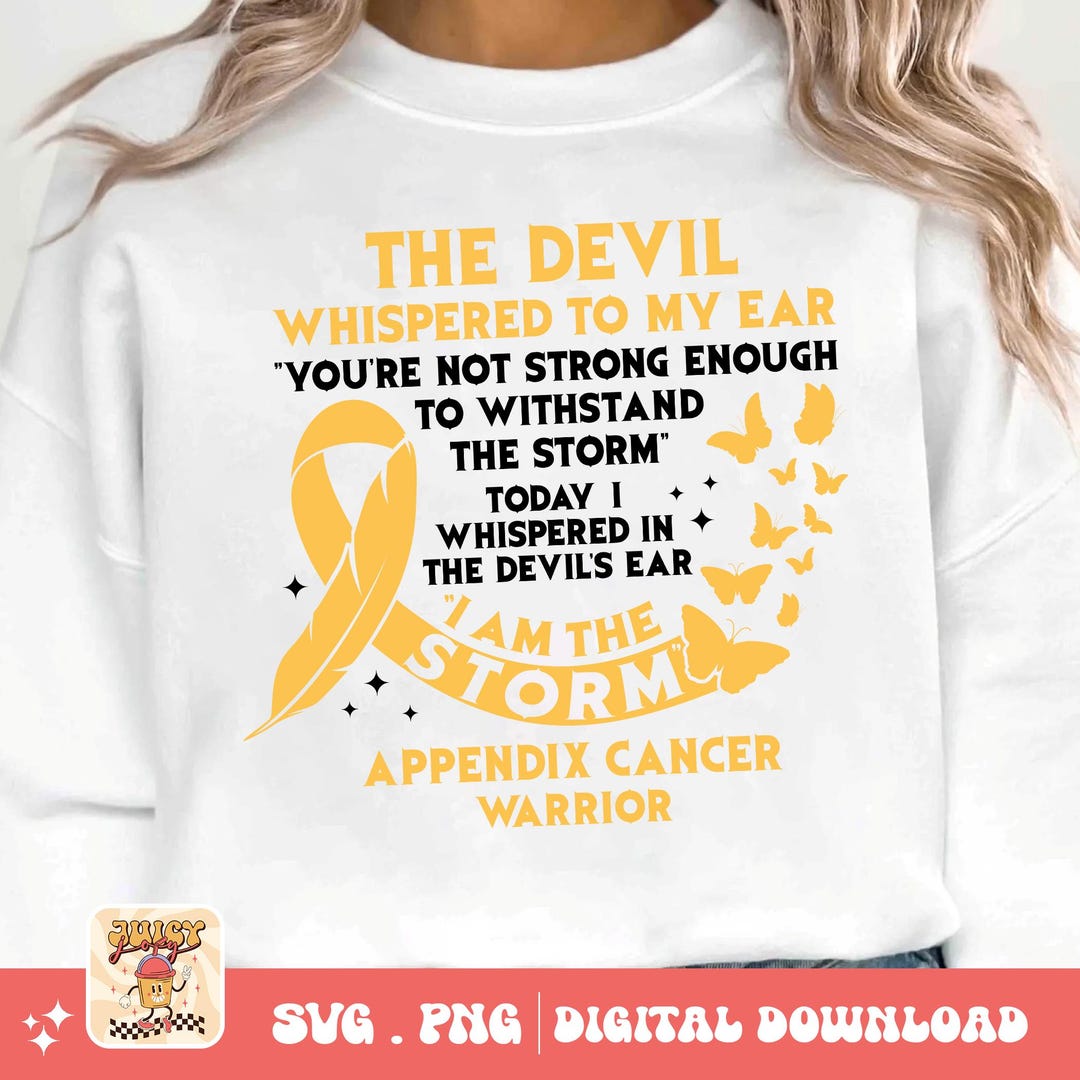 Appendix Cancer Warrior SVG: Amber Ribbon, I Am the Storm - Etsy