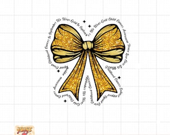 Childhood Cancer Awareness Gold Bow PNG, September (Digital Download)
