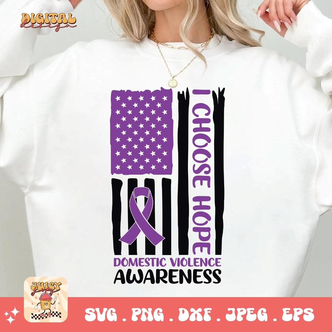 Domestic Violence Awareness Flag Svg Png, I Choose Hope Domestic ...