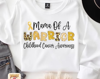 Childhood Cancer Awareness PNG: Mama Warrior Ribbon Design (Digital Download)