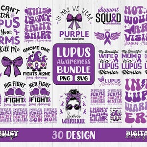 Lupus Awareness SVG PNG Bundle: Sublimation Designs (Digital Download)
