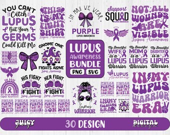 Lupus Awareness SVG PNG Bundle: Sublimation Designs (Digital Download)