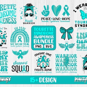 Tourette Syndrome Awareness Svg Bundle, Tourette Syndrome Awareness Png Bundle, Tourette Syndrome Warrior Support Family Sublimation Designs