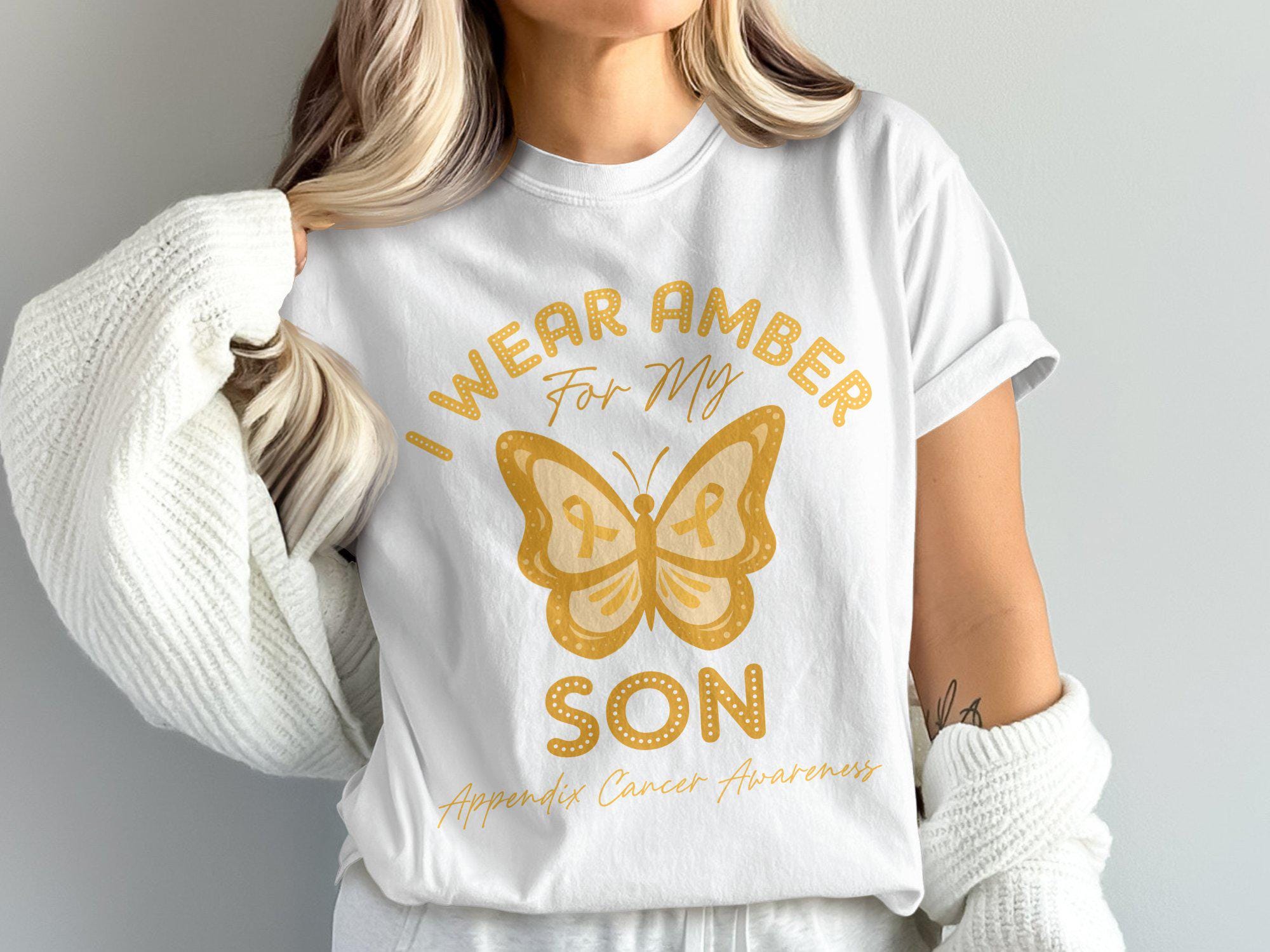 Appendix Cancer Awareness SVG PNG Bundle: Amber Ribbon Support - Etsy