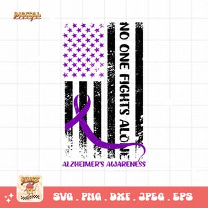 Alzheimer&#39;s Awareness Purple Ribbon SVG: Digital Download