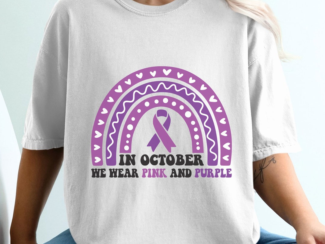 Domestic Violence Awareness Svg Png, in October We Wear Pink and Purple ...